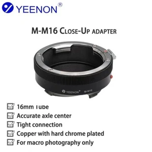 YEENON M-M16 Close-Up Adapter Black - 16mm Leica M mount Extension Tube - Picture 1 of 7