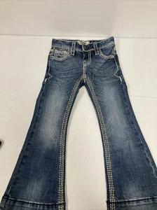 New Rock & Roll Western Denim Jeans Girls Adjust Dark Vintage G5F9516 Size 5 - Picture 1 of 5
