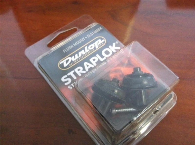 NOVO - Dunlop Flush Mount Strap Lock System - PRETO, SLS1403BK - Imagem 1 de 1