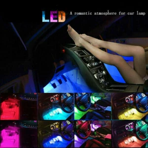 RGB LED Accesorios Interior Coche Piso Decorativo Atmósfera Tira Lámpara Luces - Imagen 1 de 12