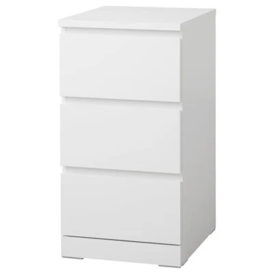 IKEA  White Chest of 3 Drawers 40x78cm Modern Bedroom Storage Unit & Organizer - Image 1 of 4