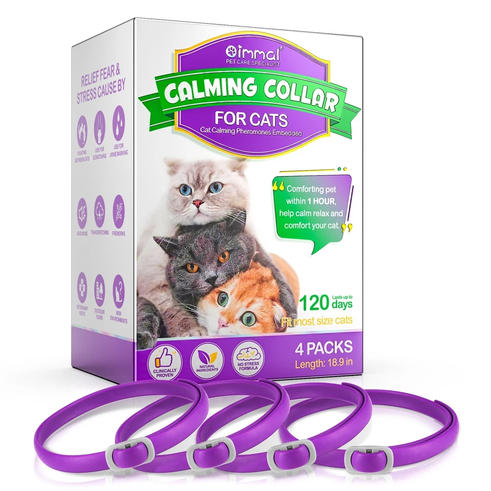 120Day Calming Collar for Cats Natural Calming Pheromones Embedded anxiety relax - Image 1 of 4