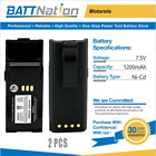 2x 7.5V 1200mAh NiCd Battery for Motorola Hnn9049 Hnn9049A Hnn9049Ar Hnn9049B
