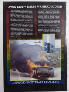 2/1984 PUB AVCO SYSTEMS SKEET SMART ANTIARMOR MUNITION ANTITANK ORIGINAL AD - Picture 1 of 1