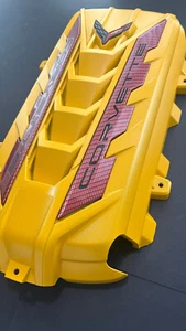 2020/25 CORVETTE C8 ENGINE COVER COMPETITION YELLOW CARBON RAILS NEW !!! - Bild 1 von 3