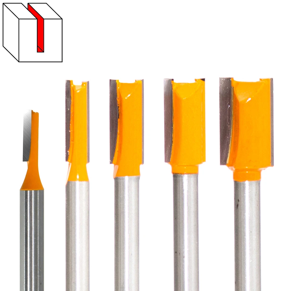 REXXER Nutfräser Schaft 6 mm (HM einschneidig, zweischneidig) Ø 4, 6, 8, 10, 12 mm