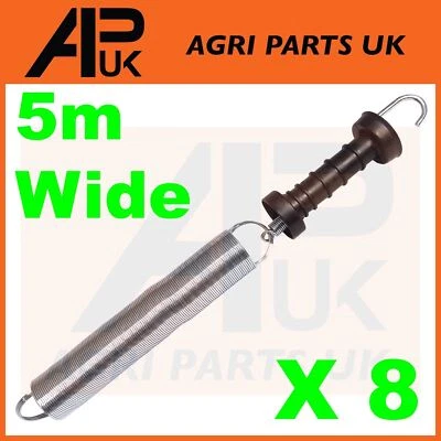 APUK 8x Maniglia per Cancello Recinzione Elettrica Resistente con Molla 5m Poly Isolatore Kit NUOVO