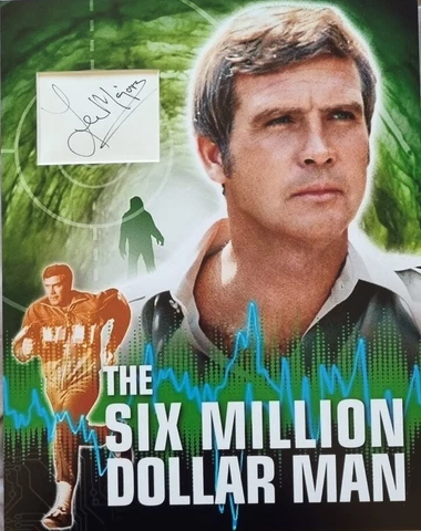 LEE MAJORS Signed 14x11 Photo Display THE SIX MILLION DOLLAR MAN COA Cover