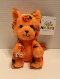 Neu! BAB Build A Bear Mini Bohnen orange Kürbis Kätzchen Katze Halloween Plüsch Neu mit Etikett - Bild 1 von 12