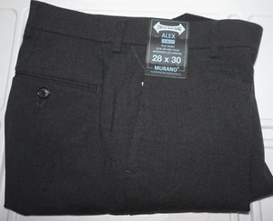 Murano Dress Pants ALEX 28x30 Slim Fit Stretch Charcoal Gray Flat Front NWT - Picture 1 of 3