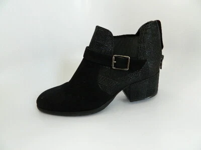 Mujer Sesto Meucci Negro Medio Grueso 2” Tacón Gamuza Botines Talla 6.5M Foto 1 de 4