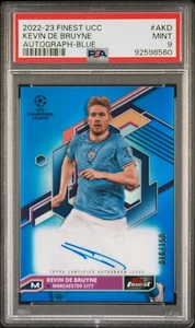 2022-23 FINEST UCC KEVIN DE BRUYNE BLUE REFRACTOR AUTO #16/150 PSA 9 - Picture 1 of 2