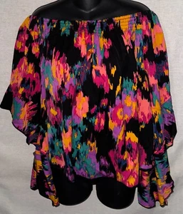 Schulterfreie Bluse mit mehrfarbigem geometrischem Muster von Shein - XXL - Bild 1 von 7