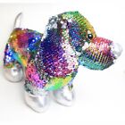 Colorful Rainbow Silver Flip Sequin Dachsund Puppy Dog Sparkle Plush 19&quot; Long