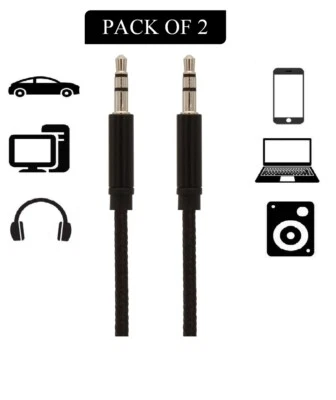 Male to Male Aux Cable | 3.5mm Car Audio Cord | Headphone/MP3 Stereo | UK Seller - Image 1 of 4