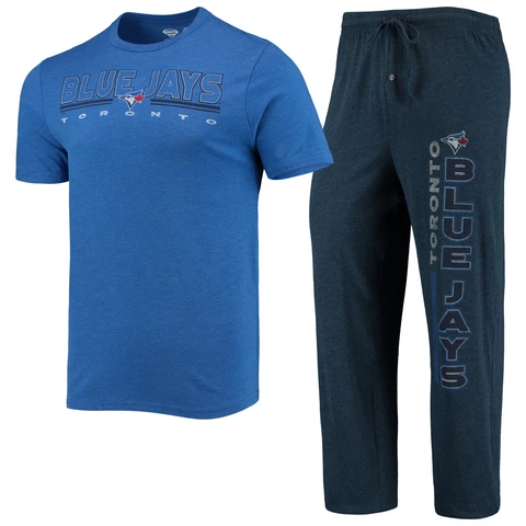 Men's Concepts Sport Navy/Royal Toronto Blue Jays Meter T-Shirt and Pants Sleep Cover