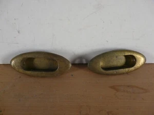 Paar (2) ovale Fensterflügelgriffe--messingbeschichtet--VINTAGE - Bild 1 von 3