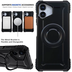 Für Samsung Galaxy A06 stoßfeste magnetische Linse Ständer Hülle Handy Cover schwarz - Bild 1 von 26