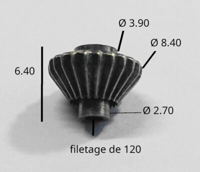 COURONNE REMONTOIR MONTRE AVEC POUSSOIR ARGENTEE LOUIS XV