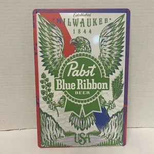 pabst blue ribbon beer tin sign eagle 1844 usa custom can man-cave Dad Gift - Picture 1 of 1