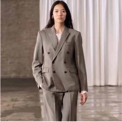 Abrigo Blazer Zara Gris Taupe Lana Doble Pecho Colección ZW Talla S Nuevo con Etiquetas Foto 1 de 4