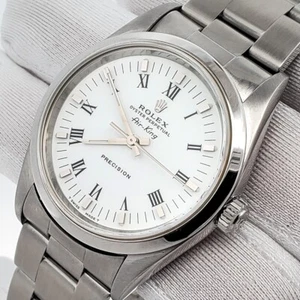 Rolex Air-King Oyster Perpetual 34mm White Roman Steel Oyster 14000 Watch - Picture 1 of 7