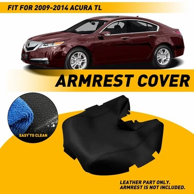 Cubierta protectora de cuero con reposabrazos para consola central negra Fit 2009-2014 TL Acura Foto 1 de 4