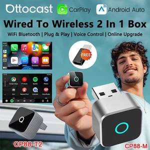 Adaptador USB para Ottocast Ultra Mini Delgado Inalámbrico CarPlay Android Auto Plug&Play - Imagen 1 de 19
