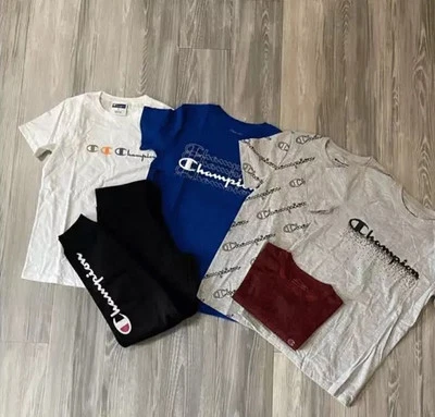 NUEVO SIN ETIQUETAS Champion 6 Piezas Niños Camiseta y Pantalones de Sudadera Paquete Talla M Foto 1 de 4