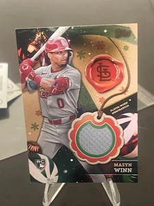 2024 Topps Holiday Masyn Winn Relic Rookie RC jugador usado Cardinals RC-MW - Imagen 1 de 2