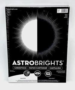Carta cartoncino Astrobrights 100 pezzi 65 libbre 8,5 x 11 in 91647 50 nero 50 bianco - Foto 1 di 6