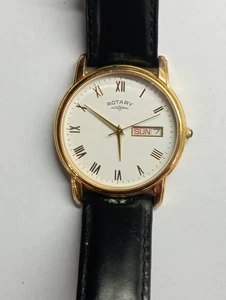 Mens Vintage Rotary Watch 3 Microns Gold Plated Working Battery In Used... - Picture 1 of 7