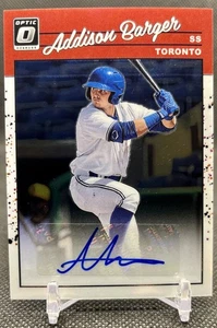 2023 Panini Donruss ADDISON BARGER Optic Retro 1990 Signatures! - Blue Jays (AU) - Picture 1 of 2