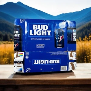 VINTAGE NFL 2016 KICKOFF HOUSTON TEXANS EMPTY BUD LIGHT 12 PACK - Picture 1 of 7