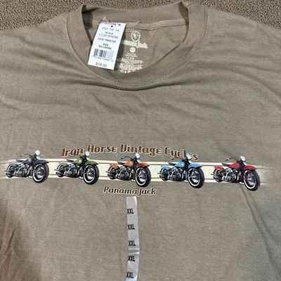 Panama Jack T Shirt 2XL Motor Cycles Tan [M395] - Image 1 of 4