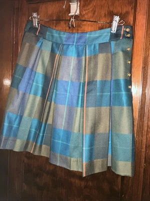 Tommy Hilfiger клетку плиссированные юбки женский размер 4, кнопка застежки, с подкладкой, 18» L - Изображение 1 из 4