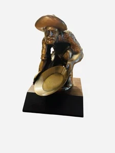 Vtg 1970s Jeep Willys Bronze Tone Metal GoldMiner 49'er Hood Ornament On Base - Picture 1 of 7