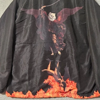 RIPNDIP Jacket Men's Size Small Black Full Zip Windbreaker Cat Warrior Inferno - Image 1 of 4