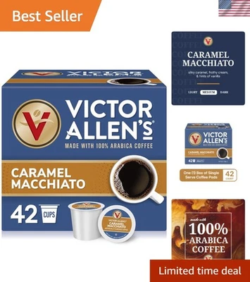 42 CT Victor Allen's Medium Roast Caramel Macchiato Pods - Coffeehouse Flavor - Image 1 of 4
