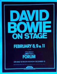 David Bowie flyer for Los Angeles Forum 2/8,9,11/76 - Picture 1 of 2