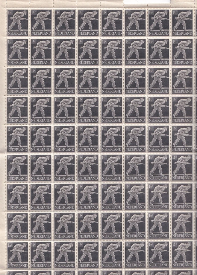 Stamp Netherland Sc 262 Sheet 1944 WWII War Germany Holland Soldier MNH - Image 1 of 3