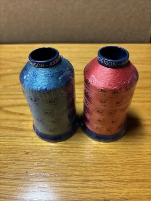 2 NEW Robison-Anton Super-Strength Rayon Embroidery Thread Spools 5500yds - Image 1 of 4
