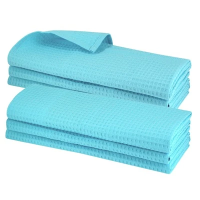 6x Geschirrtuch aus 100% Baumwolle Waffel-Piqué in türkis / Küchentuch Putztuch - Bild 1 von 4
