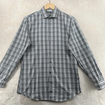 Camisa de vestir Calvin Klein Extreme ajustada para hombre talla 15,5-34/35 a cuadros L/S Foto 1 de 4