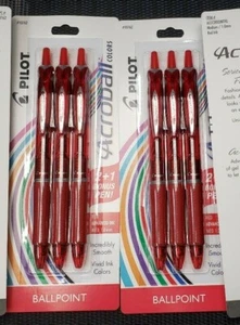 Lot of 2Pilot Acroball Ballpoint Ink Pens Red 2+1 Med 1.0 mm Smooth Vivid Colors - Picture 1 of 2
