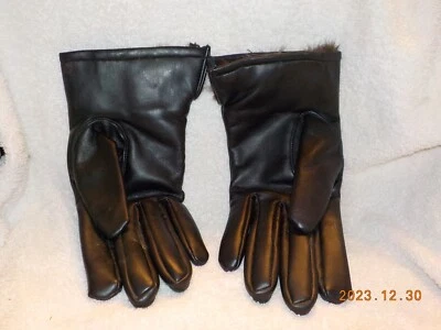 Guantes negros forrados de piel genuina vintage Foto 1 de 4
