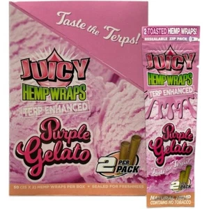 🤪 JUICY JAY ENVOLTURAS TERP GELATO PÚRPURA 🔥 25 PAQUETES 🤑 2 ENVOLTURAS POR PAQUETE 💯🤤💯🤤💯 - Imagen 1 de 14