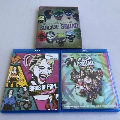 Lot of 3 Suicide Squad Best Buy Exclusive Steelbook Birds of Prey Bundle Foto 1 de 4