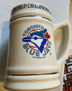 Toronto Blue Jays World Series Champions 1992 Ceramic Beer Mug Stein Gold Trim - Picture 1 of 3