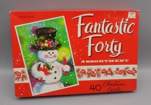 Vintage 70er Weihnachtskarten Fantastic Forty English Card Ltd komplett in Box MCM - Bild 1 von 18